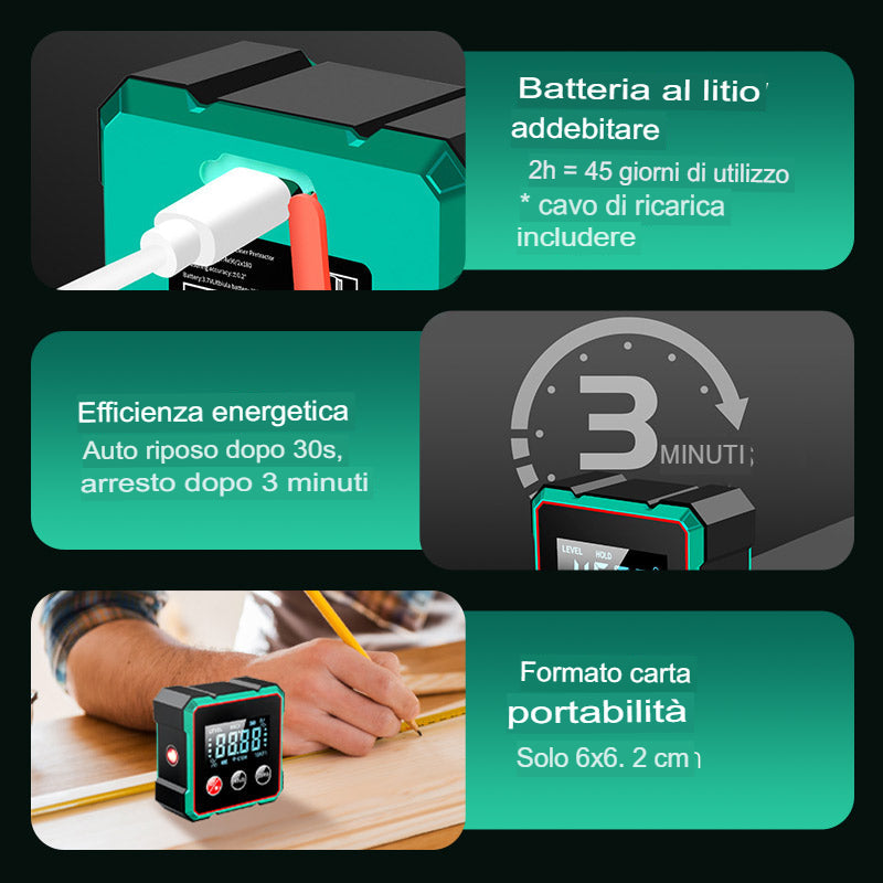 SARTLA™ Misuratore angolare digitale magnetico con laser elettronico
