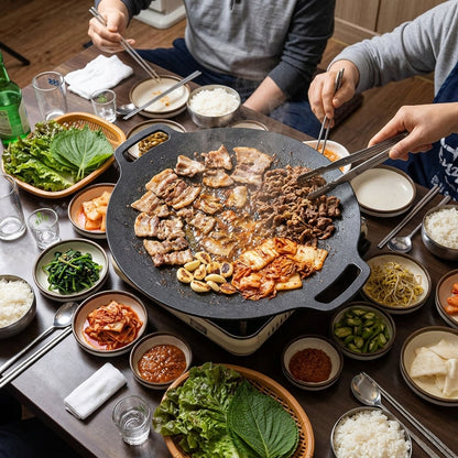 SARTLA™ Piastra da Cucina Antiaderente in Ghisa Griglia per Carne, Verdure e BBQ su Gas e Induzione