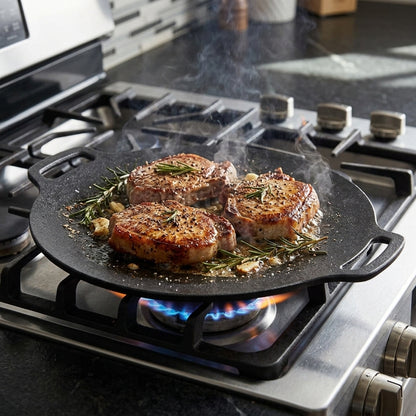 SARTLA™ Piastra da Cucina Antiaderente in Ghisa Griglia per Carne, Verdure e BBQ su Gas e Induzione