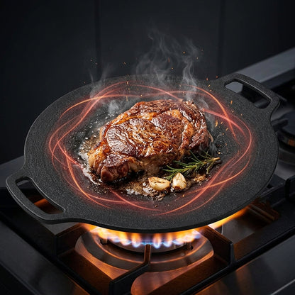 SARTLA™ Piastra da Cucina Antiaderente in Ghisa Griglia per Carne, Verdure e BBQ su Gas e Induzione